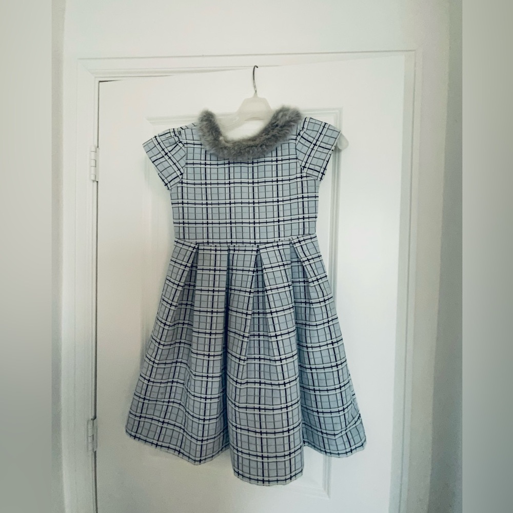 Janie and Jack Dress with Faux Fur Trim